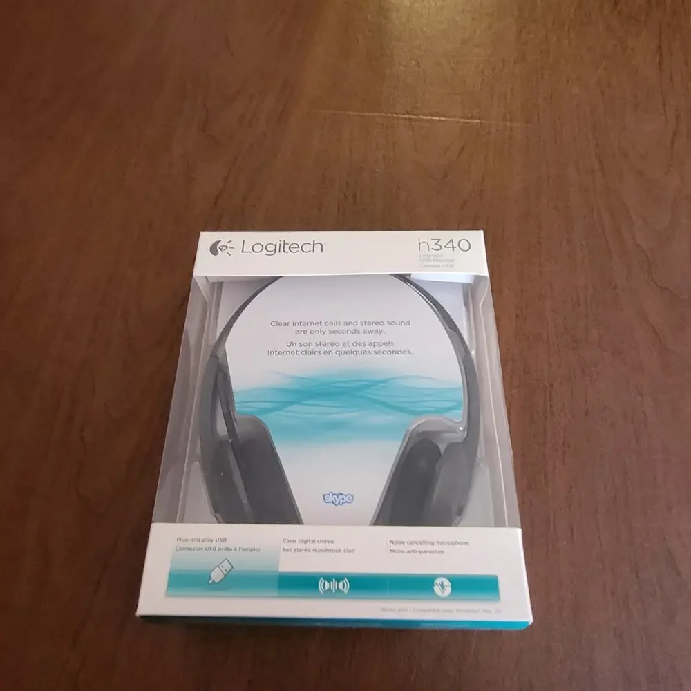 Logitech H340 USB Computer PC Headset w/ Noise Cancelling Microphone New Sealed
